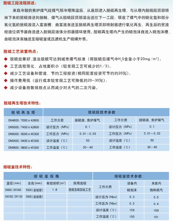 焦炉煤气中的脱硫工段（很详细）